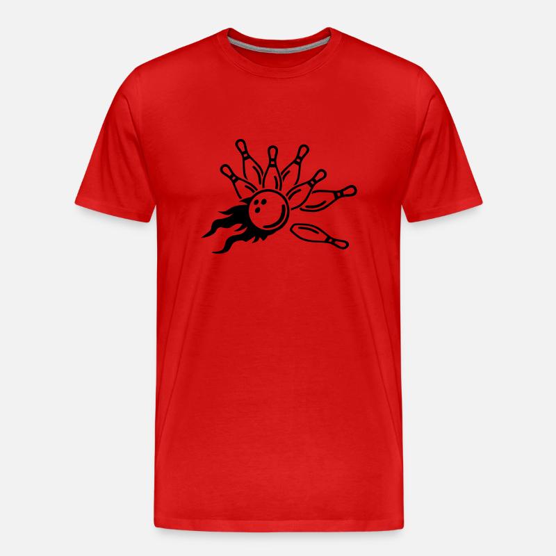 Bowling - Männer Premium Bio T-Shirt - Rot