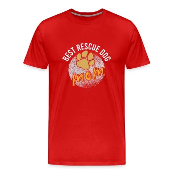 Hund Hunde Vintage Rettungshund Sprüche - Männer Premium Bio T-Shirt - Rot - Vorne - Damien (186cm)