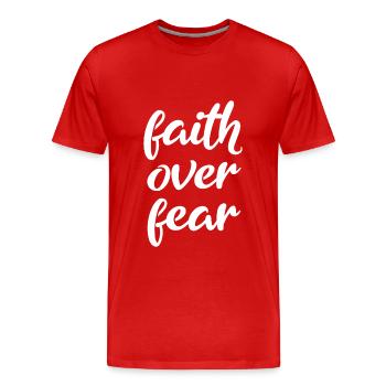 La foi plutôt que la peur - T-shirt bio Premium Homme - rouge - Devant - Damien (186cm)