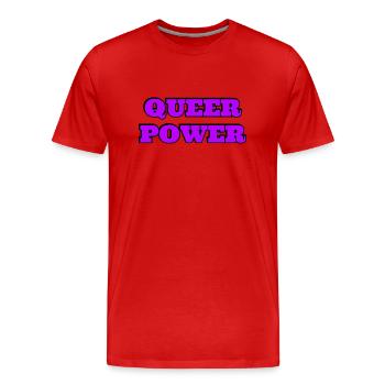 Queere Macht - Männer Premium Bio T-Shirt - Rot - Vorne - Damien (186cm)