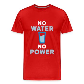 Pas d’eau pas d’électricité (boire du verre avec de l’eau) - T-shirt bio Premium Homme - rouge - Devant - Damien (186cm)
