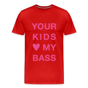 VOS ENFANTS <3 MY BASS - T-shirt bio Premium Homme - rouge - Devant - Damien (186cm)