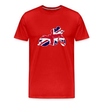 Speedway - Union Jack - Männer Premium Bio T-Shirt - Rot - Vorne - Damien (186cm)
