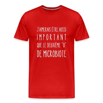 deuxième o de microbiote - T-shirt bio Premium Homme - rouge - Devant - Damien (186cm)