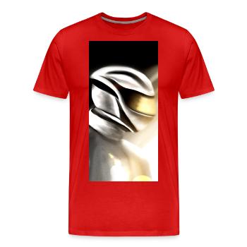 Motorcyclist - Men's Premium Organic T-Shirt - red - Front - Damien (186cm)