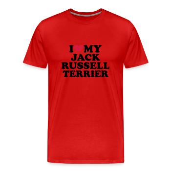 Jack Russell - Männer Premium Bio T-Shirt - Rot - Vorne - Damien (186cm)