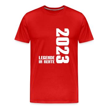 Rentner 2023 Renteneintritt Ruhestand Rente - Männer Premium Bio T-Shirt - Rot - Vorne - Damien (186cm)
