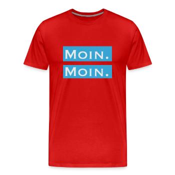 Moin Moin - Männer Premium Bio T-Shirt - Rot - Vorne - Damien (186cm)
