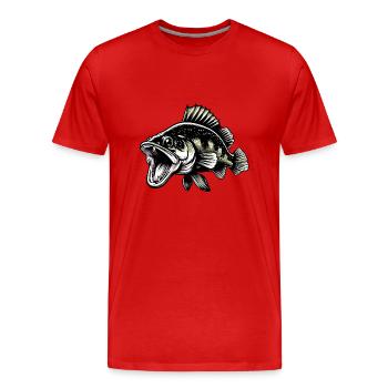 Zander Angeln Raubfisch Fisch - Männer Premium Bio T-Shirt - Rot - Vorne - Damien (186cm)