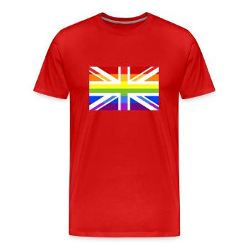 Pride UK No 2 - Männer Premium Bio T-Shirt - Rot - Vorne - Damien (186cm)