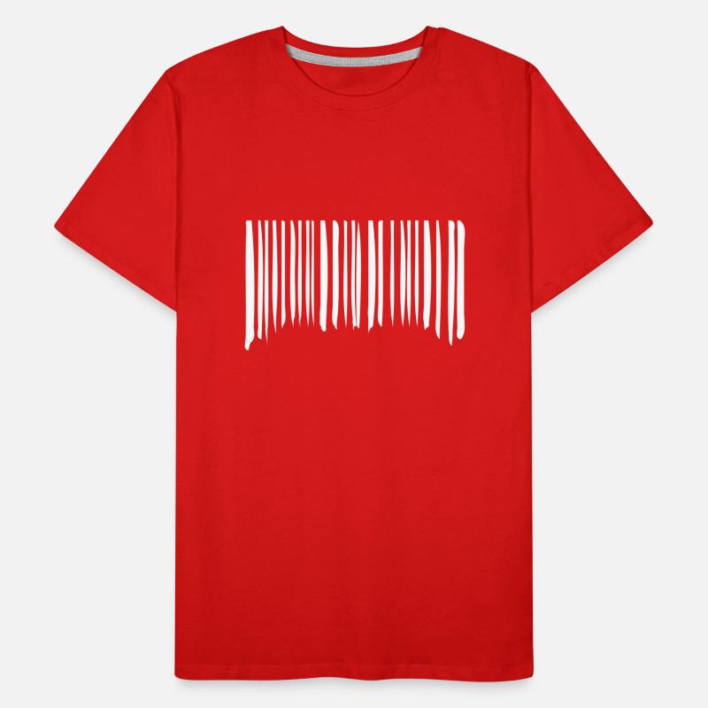 Barcode Strokes Lines Scribbled Barcode Scan T-shirt bio Premium Homme