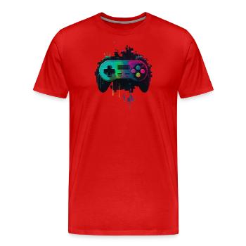 Retro Konsole - Männer Premium Bio T-Shirt - Rot - Vorne - Damien (186cm)