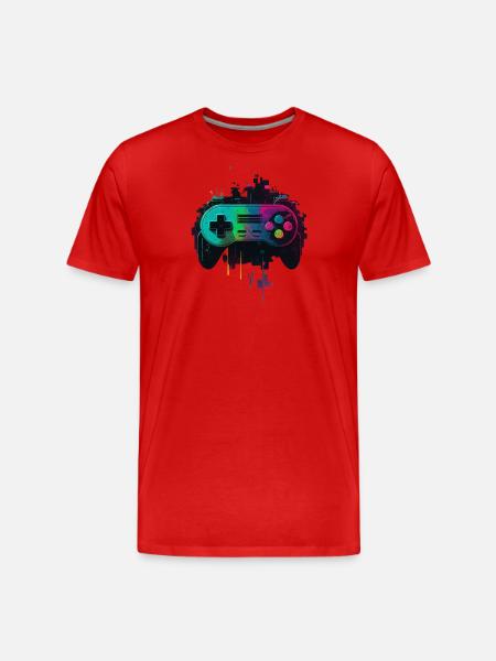 Retro Console - Men's Premium Organic T-Shirt - red