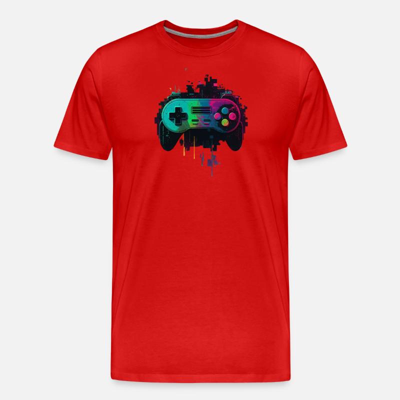 Retro Konsole - Männer Premium Bio T-Shirt - Rot