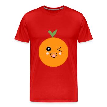 Kawaii Oranges Kawaii Fruits Kawaii Fruit - T-shirt bio Premium Homme - rouge - Devant - Damien (186cm)