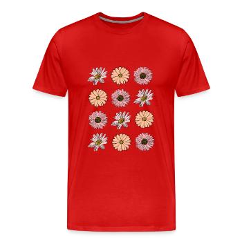 Blume pastell Blume Blumen pastell Blumen flieder - Männer Premium Bio T-Shirt - Rot - Vorne - Damien (186cm)