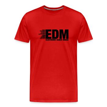 ELECTRO,DUBSTEP,EDM,MUSIC,DANCE,ELECTRONIC,MINIMAL - Männer Premium Bio T-Shirt - Rot - Vorne - Damien (186cm)