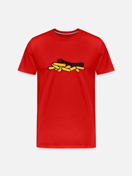 currywurst frite saucisse - T-shirt bio Premium Homme - rouge