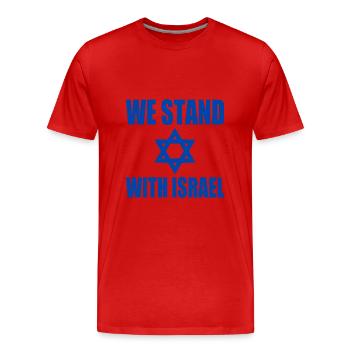 We stand with israel - Männer Premium Bio T-Shirt - Rot - Vorne - Damien (186cm)