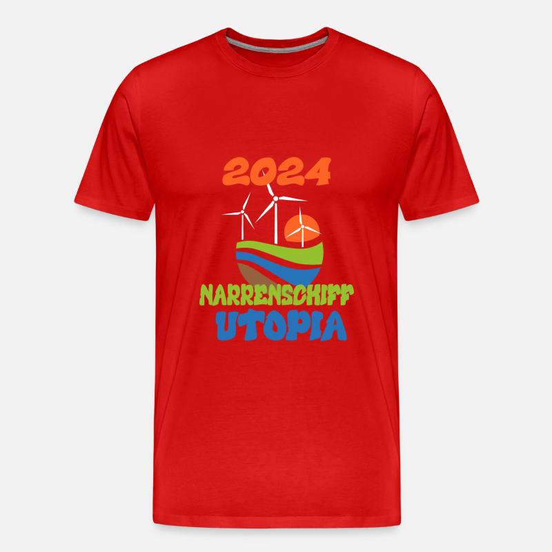 Narrenschiff Utopia, 2024 - Männer Premium Bio T-Shirt - Rot