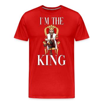 Je suis le roi - T-shirt bio Premium Homme - rouge - Devant - Damien (186cm)