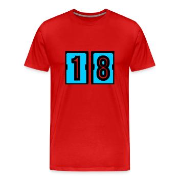 18. 18. GEBURTSTAG. GEBURTSTAG 18 JAHRE. 18 - Männer Premium Bio T-Shirt - Rot - Vorne - Damien (186cm)