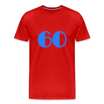 60. 60 JAHRE. 60-JÄHRIGES JUBILÄUM. GEBURTSTAG 60 JAHRE. - Männer Premium Bio T-Shirt - Rot - Vorne - Damien (186cm)