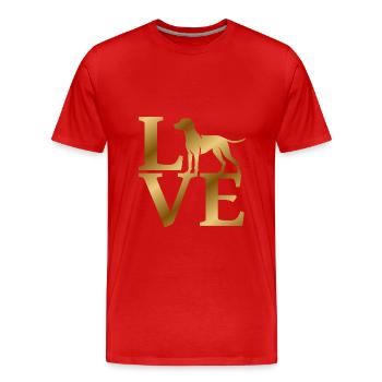 Love Magyar Vizsla - Männer Premium Bio T-Shirt - Rot - Vorne - Damien (186cm)