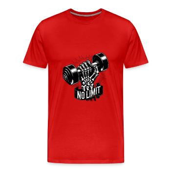 Haltère de musculation No Limit Hard Workout - T-shirt bio Premium Homme - rouge - Devant - Damien (186cm)