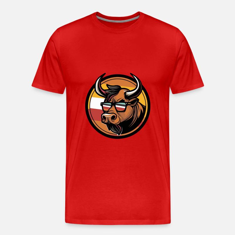 Taurus Comic Cool Summer - Men's Premium Organic T-Shirt - red