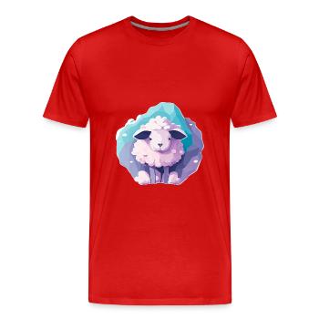 Sleeping sheep - Men's Premium Organic T-Shirt - red - Front - Damien (186cm)