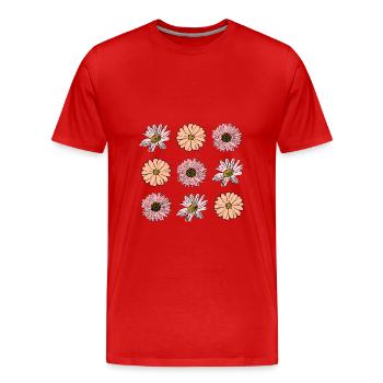 Blume pastell Blume Blumen pastell Blumen flieder - Männer Premium Bio T-Shirt - Rot - Vorne - Damien (186cm)