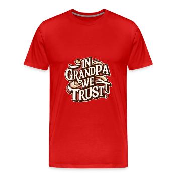 Papi confiance, on fait confiance Papi on aime Papi - T-shirt bio Premium Homme - rouge - Devant - Damien (186cm)
