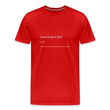Amerikanischer Koch - Männer Premium Bio T-Shirt - Rot - Vorne - Damien (186cm)