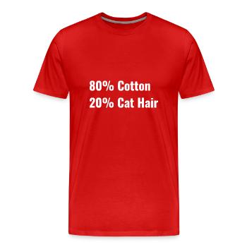 Poils de chat sur vêtements en coton - Katzenhaare - T-shirt bio Premium Homme - rouge - Devant - Damien (186cm)