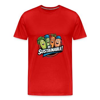 Sustainability Funny vegetables are happy for veggies - Men's Premium Organic T-Shirt - red - Front - Damien (186cm)