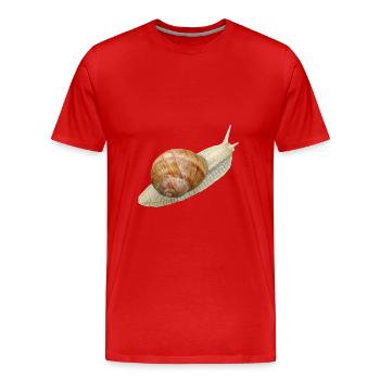 Schnecke, Weinbergschnecke - Männer Premium Bio T-Shirt - Rot - Vorne - Damien (186cm)
