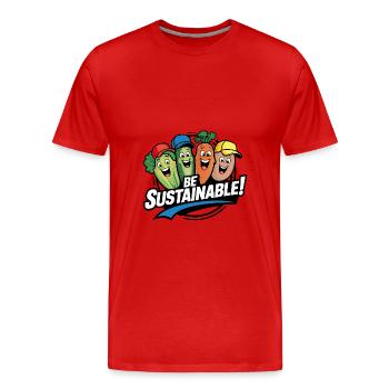 Nachhaltigkeit Lustiges Gemüse freut sich Veggies - Männer Premium Bio T-Shirt - Rot - Vorne - Damien (186cm)
