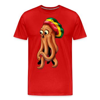 rasta cthuhlu pieuvre - T-shirt bio Premium Homme - rouge - Devant - Damien (186cm)