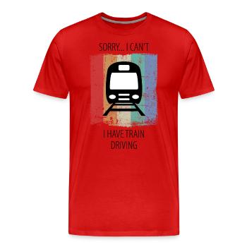 Zug Eisenbahn Eisenbahner Züge Triebfahrzeugführer - Männer Premium Bio T-Shirt - Rot - Vorne - Damien (186cm)
