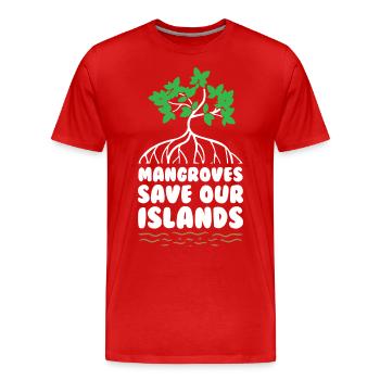Les mangroves sauvent notre île - T-shirt bio Premium Homme - rouge - Devant - Damien (186cm)