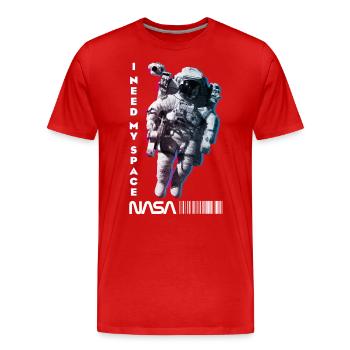 NASA Astronaute Avec Phrase Drôle I Need My Space - T-shirt bio Premium Homme - rouge - Devant - Damien (186cm)