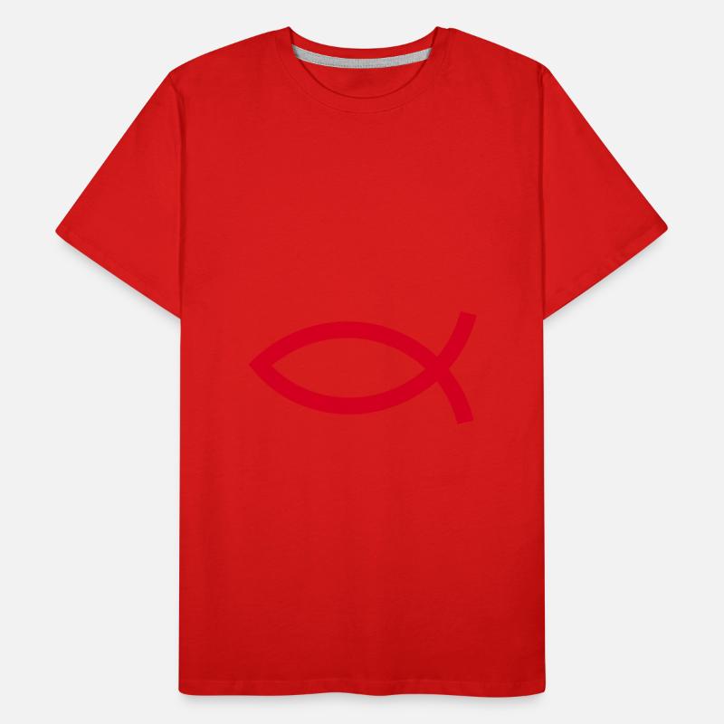 Jésus poisson Ichthys poisson poisson poisson T-shirt bio Premium Homme