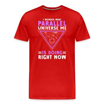 Stars spaceship cosmos - Men's Premium Organic T-Shirt - red - Front - Damien (186cm)