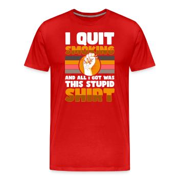 Nikotin Rauchen Zigaretten Gesundheit - Männer Premium Bio T-Shirt - Rot - Vorne - Damien (186cm)