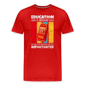 Glücksspiel Automat Zocker Lucky 7 - Männer Premium Bio T-Shirt - Rot - Vorne - Damien (186cm)