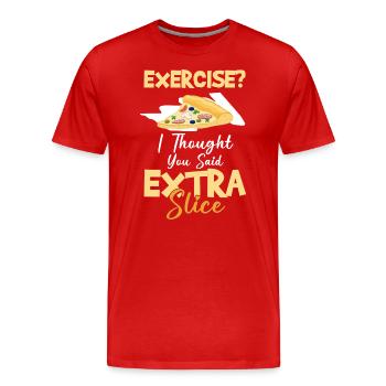 Pizza Fromage Italien - T-shirt bio Premium Homme - rouge - Devant - Damien (186cm)