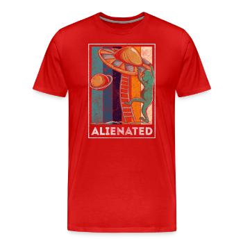 Vaisseau spatial extraterrestre Earthling - T-shirt bio Premium Homme - rouge - Devant - Damien (186cm)