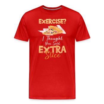 Pizzeria Pizza Slice Love - T-shirt bio Premium Homme - rouge - Devant - Damien (186cm)