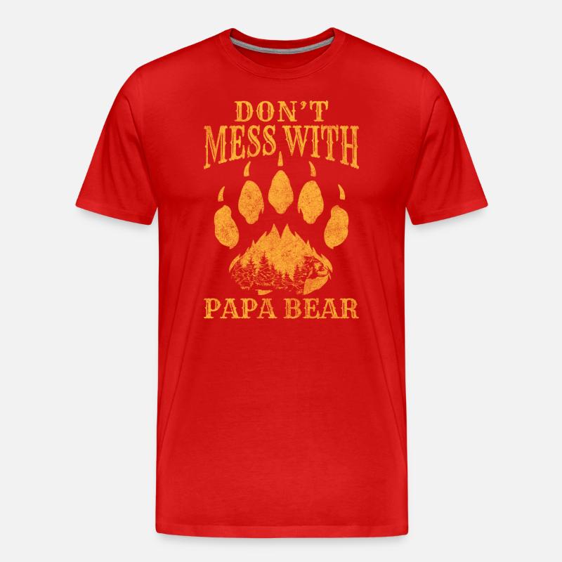 Bär Winterschlaf Tier - Männer Premium Bio T-Shirt - Rot